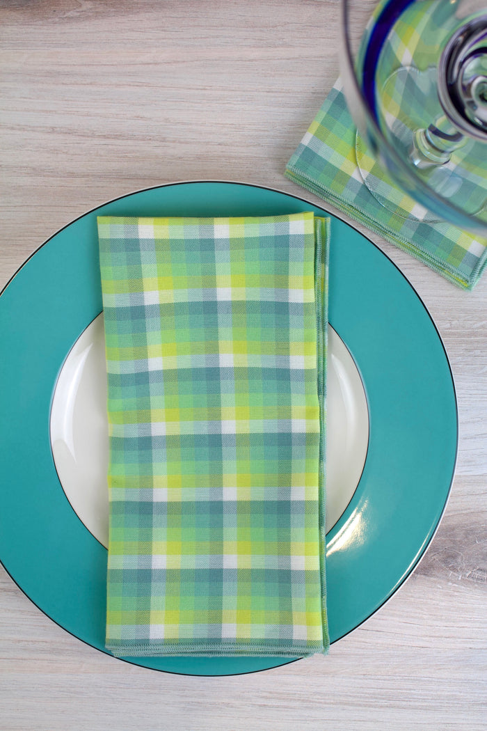 Seafoam Woven Gingham Napkins
