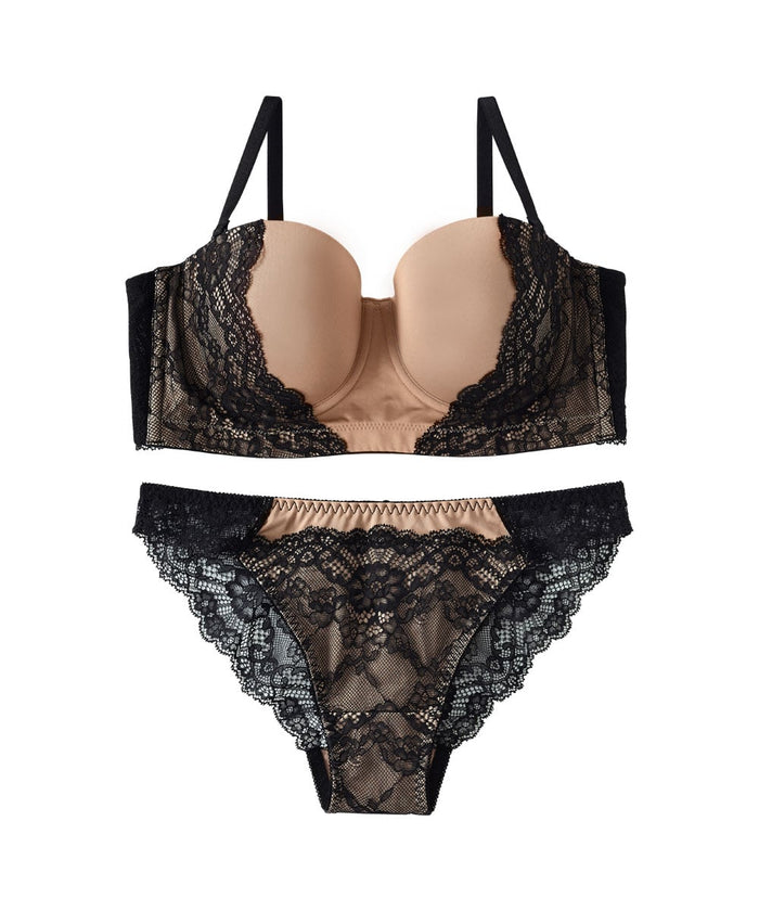 Sexy Lace Strapless Push-Up Bra & Panty