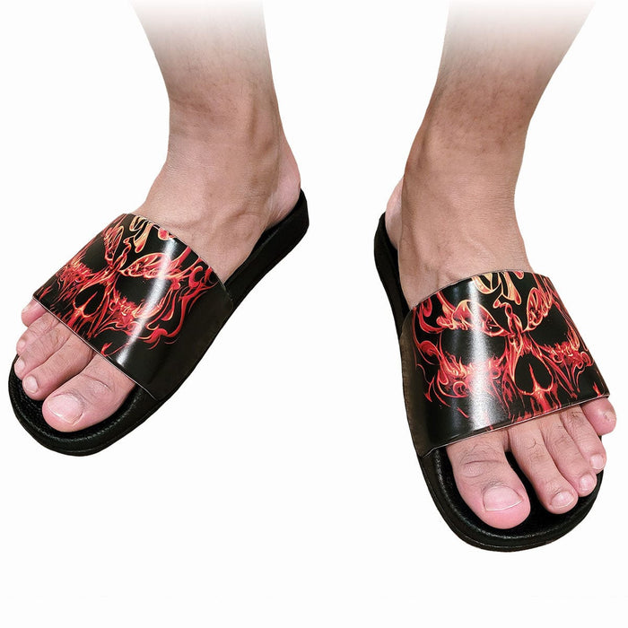 SKULL BLAST Slides Athletic Sandals - Gothic Skull Slides