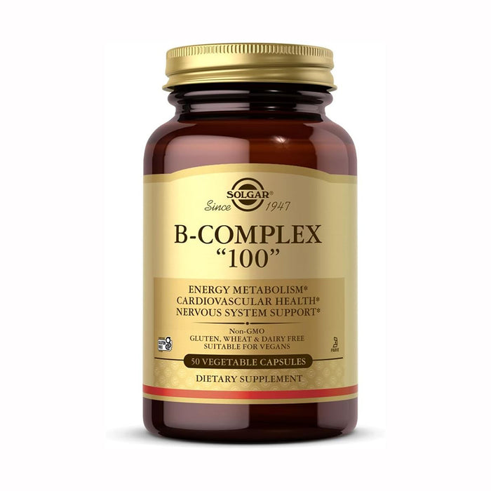 Solgar B-Complex 100 - 100 Veg Capsules, Vitamins & Supplements