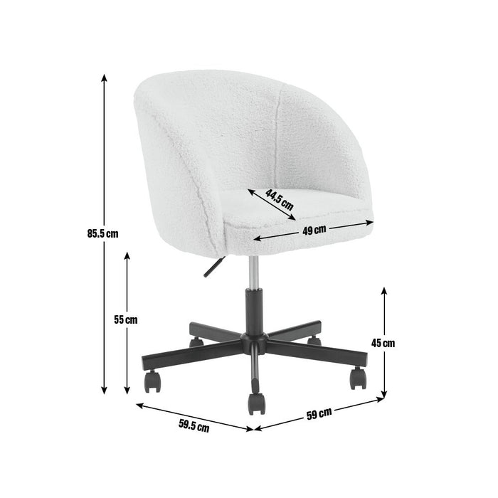 Sonny Fabric Office Chair - Black & White