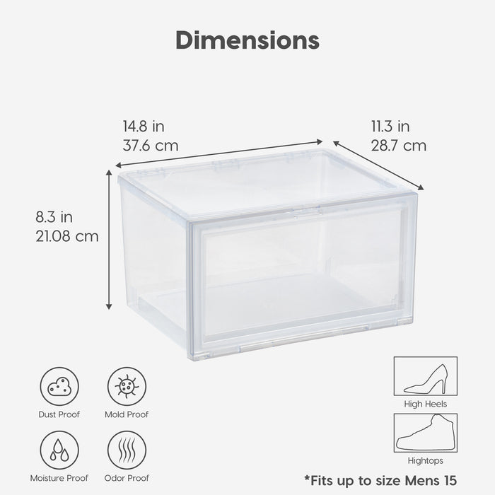 Stackable Shoe Display Box with Flip Down Door 6 Pack - IRIS USA, Inc.