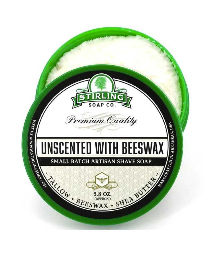 Stirling Unscented Beeswax Shave Soap container
