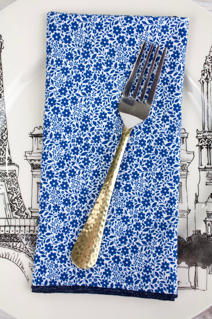 Sweet Nothings Meadow Floral Napkins in Navy