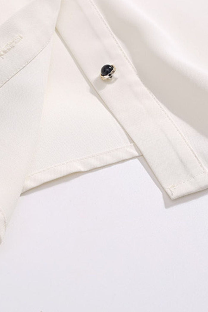 Talian White Tie Neck Blouse