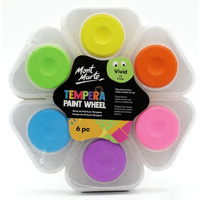 Tempera Paint Wheel Vivid 6pc