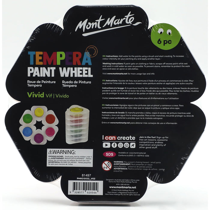 Tempera Paint Wheel Vivid 6pc