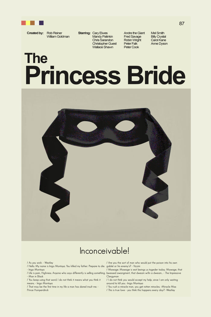 The Princess Bride - Black Mask | 12"x18" or 18"x24" Print only