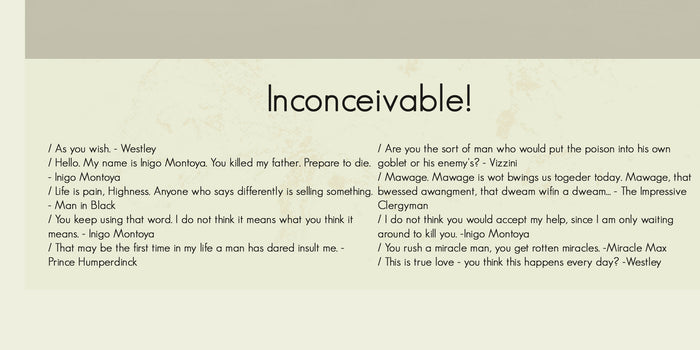 The Princess Bride - Black Mask | 12"x18" or 18"x24" Print only