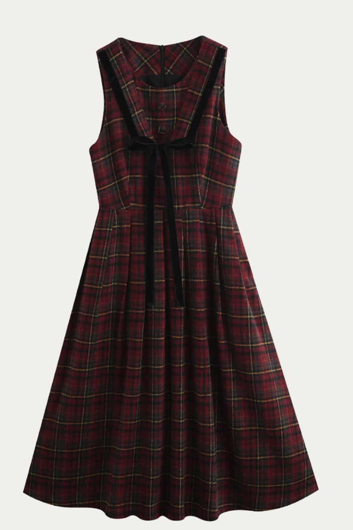 Thomasina Plus Size Plaid Pinafore Dress