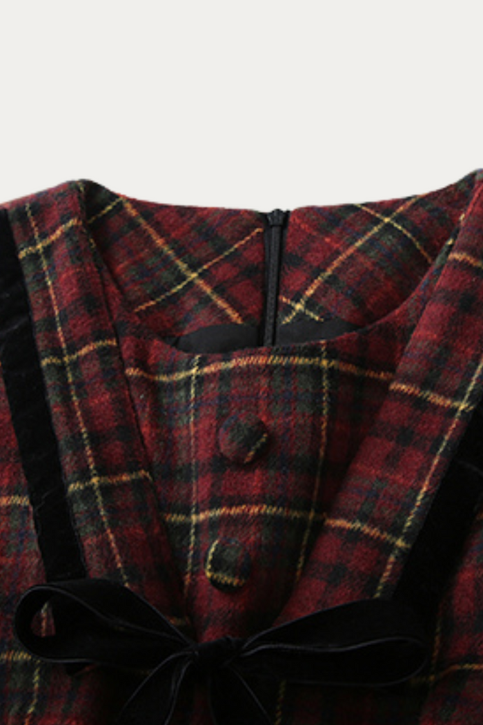 Thomasina Plus Size Plaid Pinafore Dress