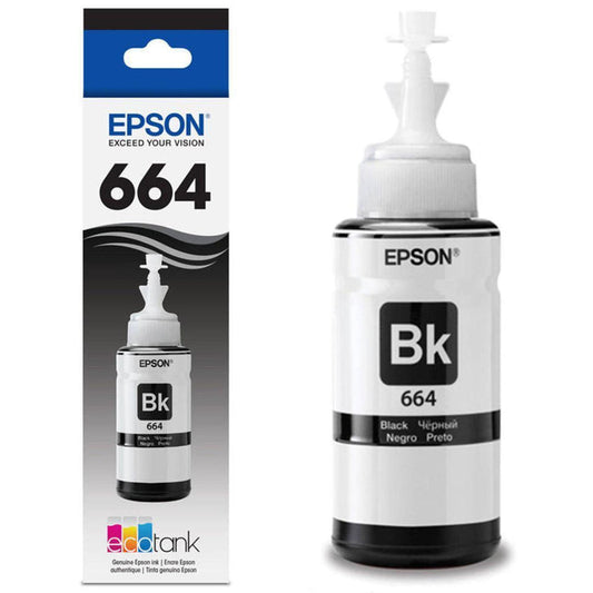 Tinta Epson T664120 Negro (664) | Ecotank L350/L355//L365/L375/L395/L475/L575/L555 - Panamá