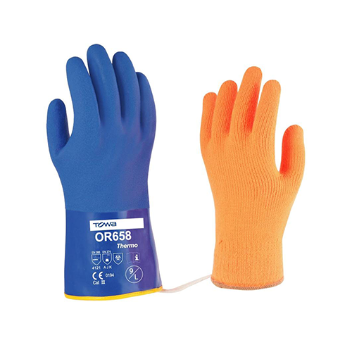 Towa Blue Thermal PVC Gloves | 12 Pairs