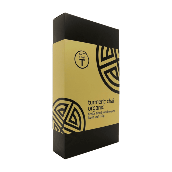 Turmeric Chai Organic Gift Box front view | tea gift New Zealand | t leaf T