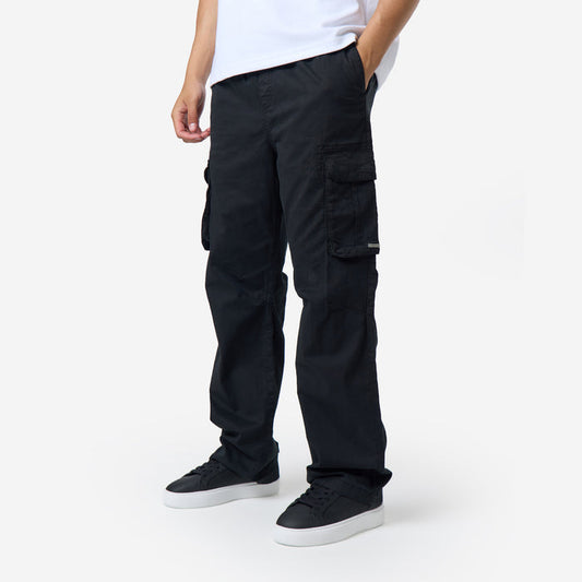 Twill Open Hem Cargo Pant | Black