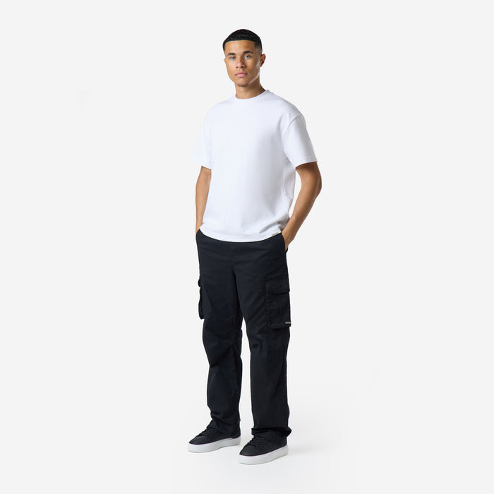 Twill Open Hem Cargo Pant | Black