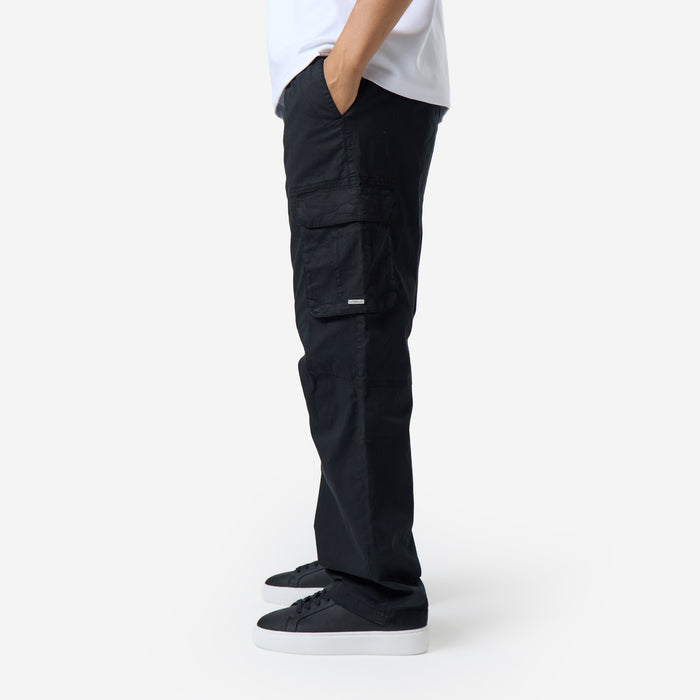 Twill Open Hem Cargo Pant | Black