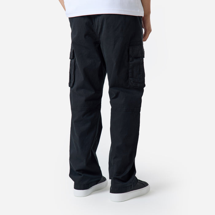 Twill Open Hem Cargo Pant | Black