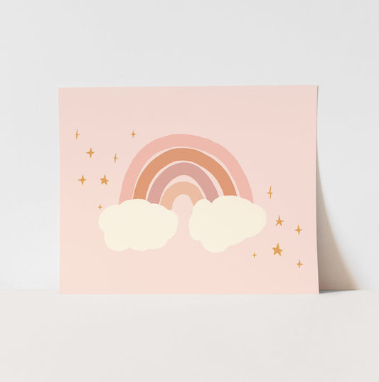 Twinkle Pink Rainbow Art Print