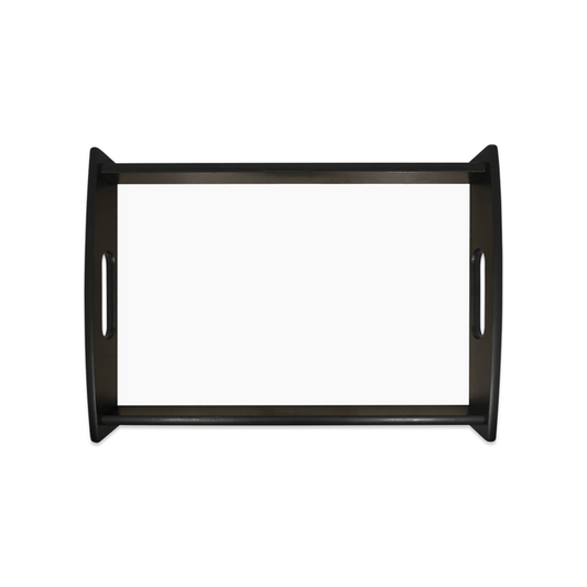 Unisub 13.25" x 8.25" Small Espresso Serving Tray - w/ Sublimatable Hardboard Insert - Gloss White/Raw Back - HeatPressNation