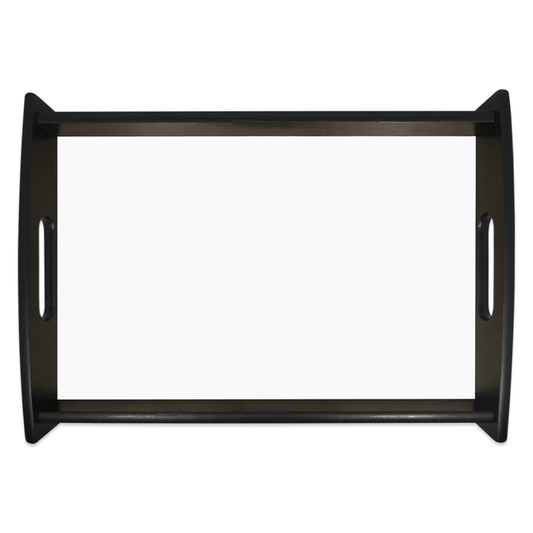 Unisub 17.125" x 11.375" Large Espresso Serving Tray - w/ Sublimatable Hardboard Insert - Gloss White/Raw Back - HeatPressNation