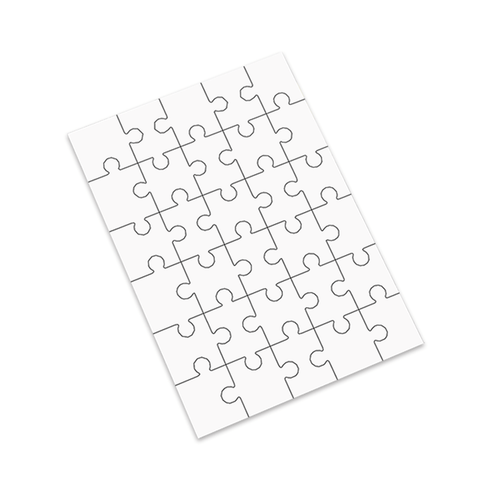 Unisub 9.84" x 6.88" Sublimation 30 piece Hardboard Puzzle - Gloss White/Raw Back - HeatPressNation