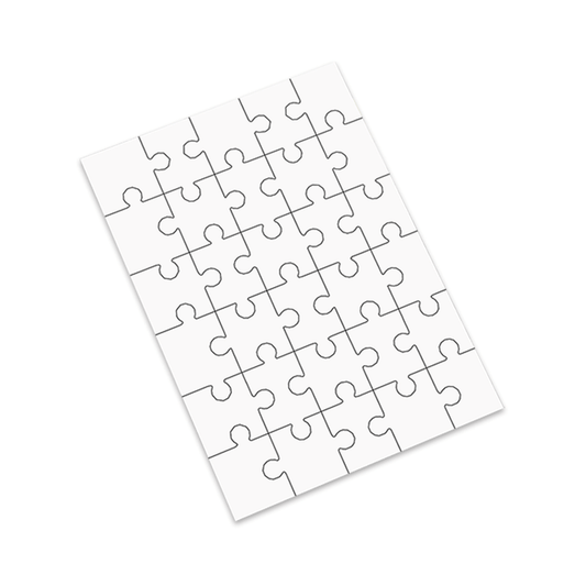 Unisub 9.84" x 6.88" Sublimation 30 piece Hardboard Puzzle - Gloss White/Raw Back - HeatPressNation