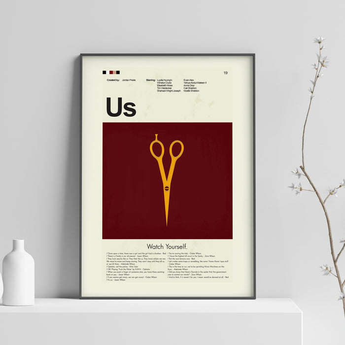 Us (Jordan Peele) Inspired Mid-Century Modern Print | 12"x18" or 18"x24" Print only