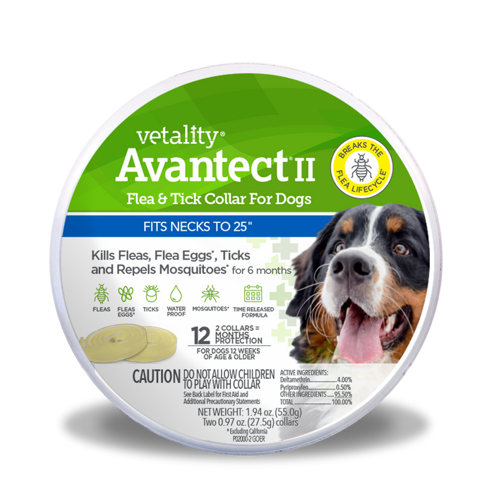 Vetality Avantect II Flea & Tick Collar for Dogs 1ea/26 in, 2 ct