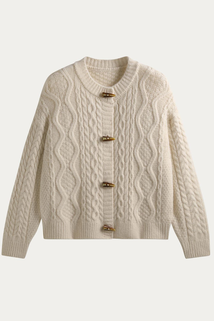 Voila Ivory Cardigan with Toggle