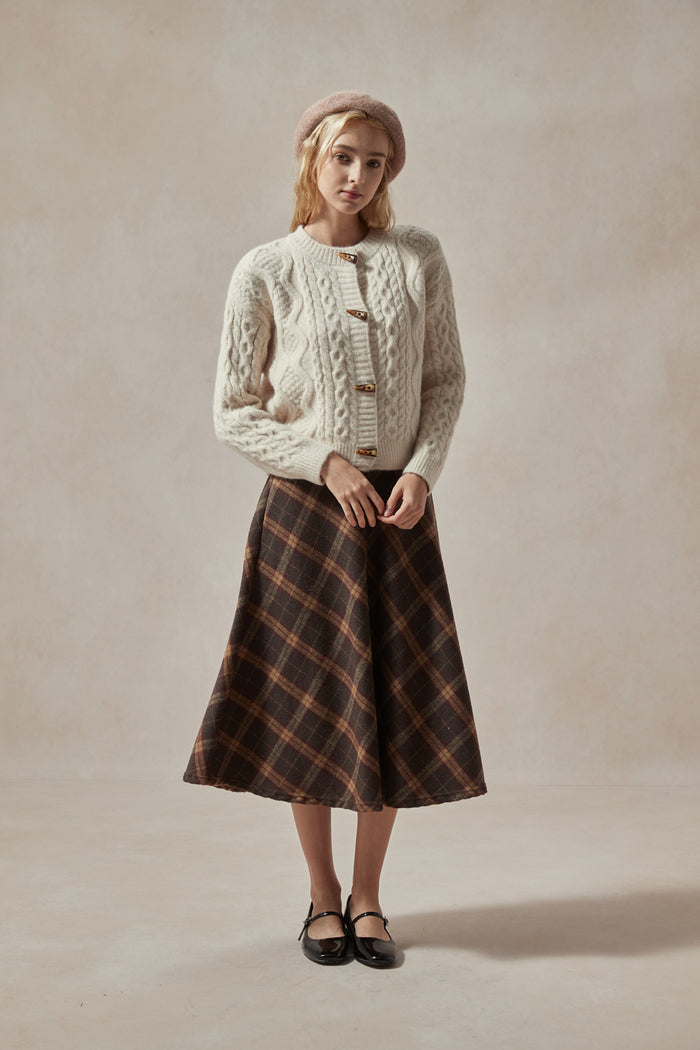 Voila Ivory Cardigan with Toggle