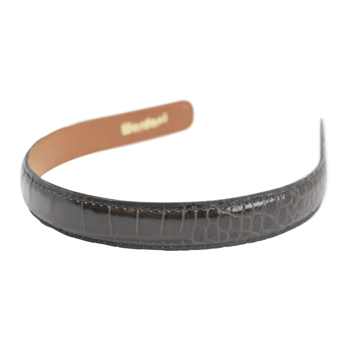Wardani Croc Embossed Leather Headbands 3/4" Wide