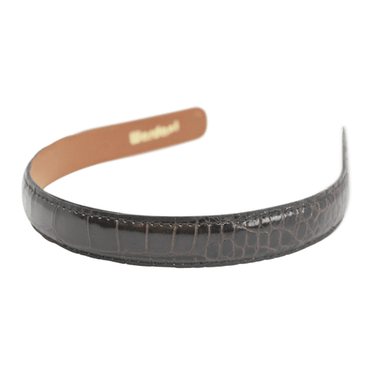 Wardani Croc Embossed Leather Headbands 3/4" Wide