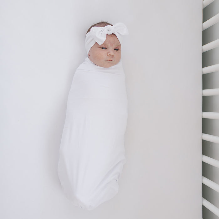 White Bamboo Stretch Swaddle