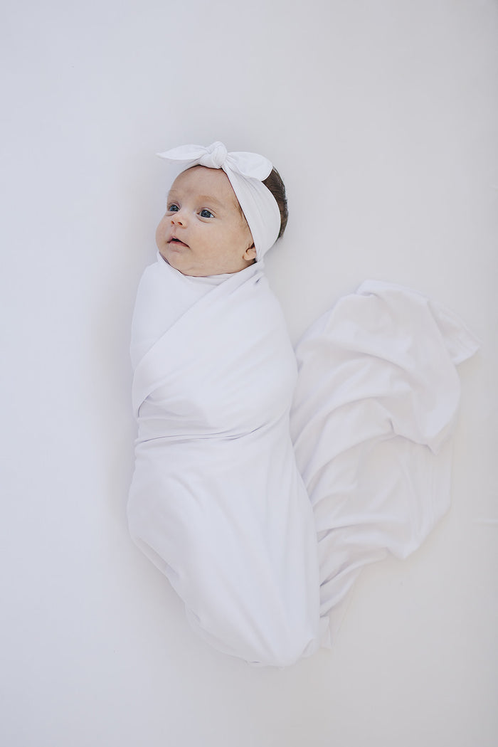 White Bamboo Stretch Swaddle