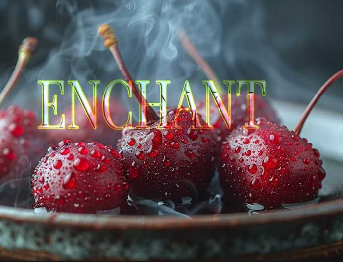 Enchant cherries with water droplets and steam