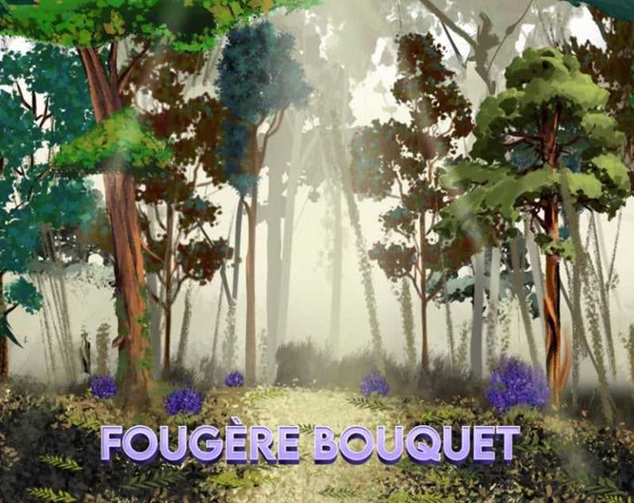 Fougere Bouquet After Shave Balm logo in forest scene