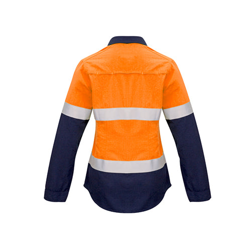 Womens Closed Front Hoop Taped Spliced Shirt | ZW131