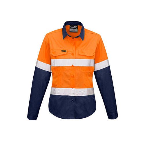 Womens Rugged Cooling Taped Hi Vis Spliced Long Sleeve Shirt | ZW720