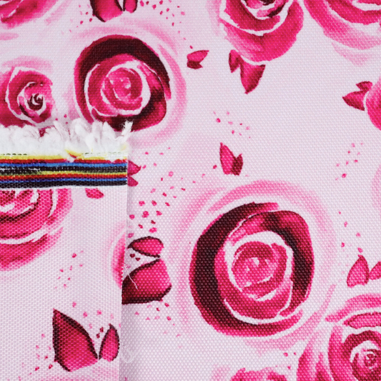 This printed WPC has a watercolor rose design in the magenta.