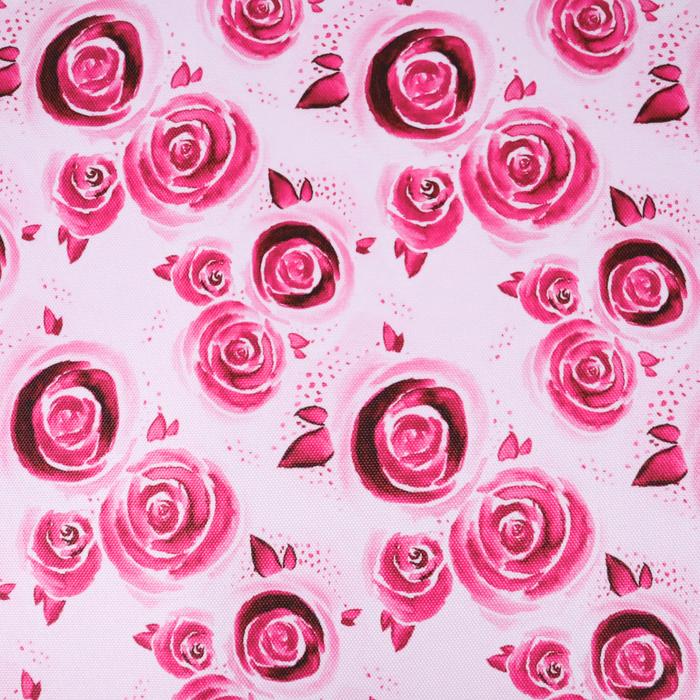 This printed WPC has a watercolor rose design in the magenta.