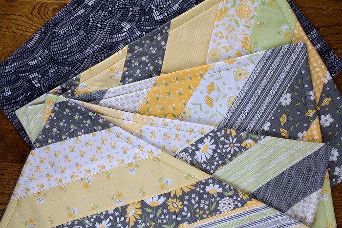 Yellow and Grey Striped Placemat
