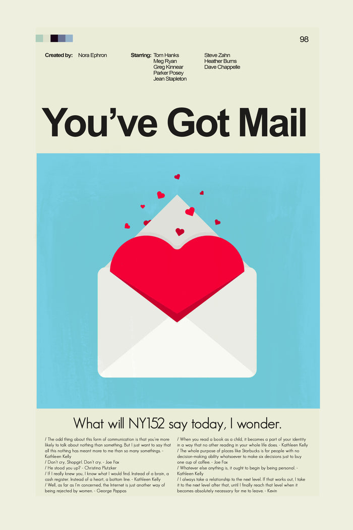 You've Got Mail Inspired Mid-Century Modern Print | 12"x18" or 18"x24" Print only