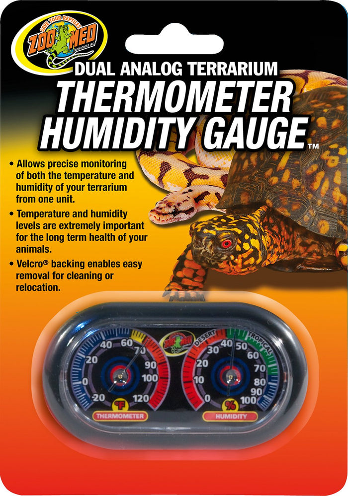 Zoo Med Dual Analog Thermometer and Humidity Gauge